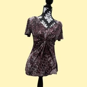 ✿ Vintage Y2K Gothic Lace Print Top ✿